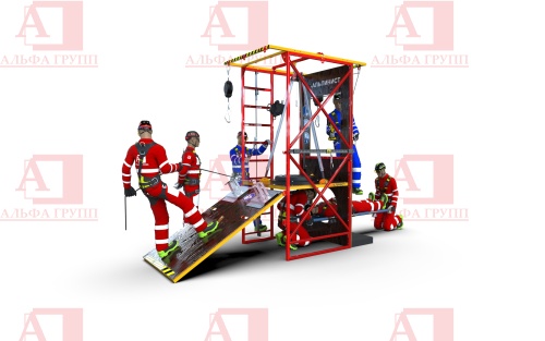 Учебно-тренировочный полигон Альпинист-2-0 (2,7м + без бревна) от АЛЬФА ГРУПП для практических занятий на высоте и в замкнутом пространстве с применением средств индивидуальной защиты и стационарных анкерных систем.  
